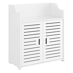 Helloshop26 Meuble de salle de bain stylé avec étagères meuble de rangement à 2 portes 72 cm blanc 03_0005835