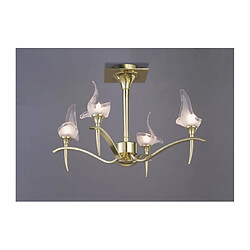 Luminaire Center Semi Plafonnier Viena rond 4 Ampoules G9, laiton poli Coloris : laiton poli Coloris de l'abat jour : givré/transparent Diamètre en Cm : 53 Hauteur en Cm : 34 Poids en Kilos : 2,1 Type d'ampoule : G9 Puissance Max