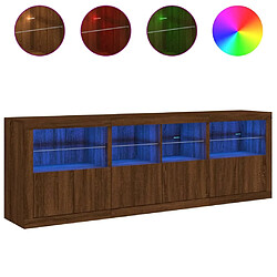 Acheter vidaXL Buffet avec lumières LED chêne marron 202x37x67 cm