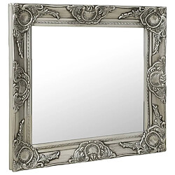 Maison Chic Miroir mural style baroque | Miroir Décoration pour Maison Salle de Bain 50x50 cm Argenté -GKD98140