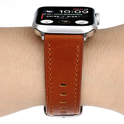 Wewoo Pour Apple Watch séries 5 et 4 40 mm / 3 et 2 et 1 38 mm boucle de style moderne Bracelet en cuir véritable marron pas cher