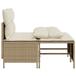 Avis vidaXL Salon de jardin avec coussins 4 pcs beige résine tressée