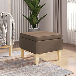 vidaXL Tabouret avec pieds en bois Marron Tissu