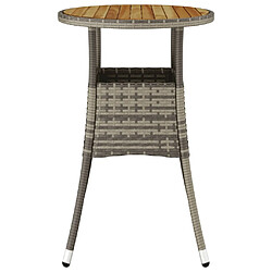 Avis vidaXL Table de jardin Ø60x75 cm Acacia et résine tressée Gris