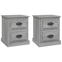 Maison Chic Lot de 2 Tables de chevet,Table de nuit,Table d'appoint pour salon sonoma gris 39x39x47,5cm bois ingénierie -MN88585