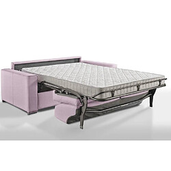 Inside 75 Canapé convertible 2-3 places EXCELLENCE 120 cm sommier lattes matelas MEMORY 18 cm inclus cuir vachette parme