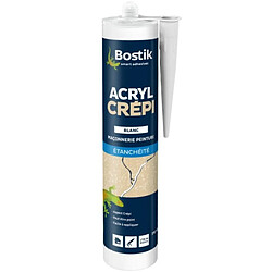 Bostik Mastic acrylique ACRYL CRÉPI aspect granuleux pour joints de fissure sur supports en crépi blanc cartouche de 300ml