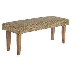 WOMO-DESIGN Banc design WOMO blanc/doré, 120x48x40 cm, revêtement en tissu avec pieds en métal