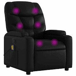 Maison Chic Fauteuil de massage inclinable,Fauteuil luxe de relaxation Noir Similicuir -MN96835