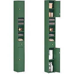 SoBuy BZR34-SY Meuble de Rangement Salle d Bain Meuble Colonne Armoire de Toilette Meuble WC L20xP20xH180cm, Vert