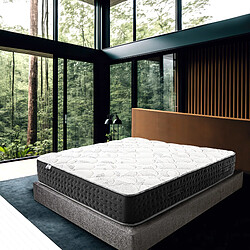 LUXURY LITERIE Matelas 140x200 cm, Sérénité, 27cm, Ressorts Ensachés, Mousse Haute Densité, Indépendance de Couchage, Soutien très ferme, face été/hiver 