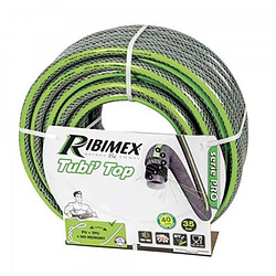 Ribimex Tuyau d'arrosage tricoté antivrille 50 mètres diamètre 15mm tubi'top gris