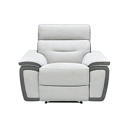 Avis Vente-Unique Fauteuil relax en microfibre bicolore anthracite et gris clair PARUA