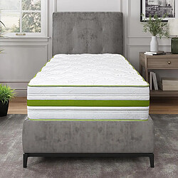 Visiodirect Matelas réversible SOUL, 90x190 cm, mémoire de forme, ferme, indépendance du couchage pas cher