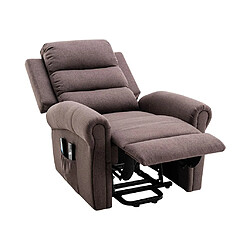 Acheter Vente-Unique Fauteuil massant en tissu avec releveur électrique - Marron - LOVARI