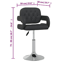 vidaXL Chaises à manger pivotantes lot de 2 noir similicuir pas cher