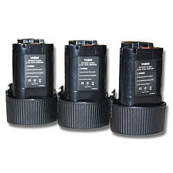 3x Batterie Li-Ion 2000mAh (10.8V) vhbw pour outils HP330, HP330D, HP330W, HP330DWE, HP330DWLE comme Makita 194550-6, 194551-4, BL1013, BL1014. 