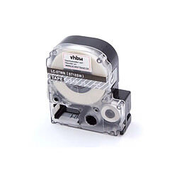 vhbw Cartouche cassette à ruban 18mm pour Epson LW-700, LW-400, LW-500, LW-900P, OK200, OK300, OK500P, OK720, OK900P comme LC-5TWN, ST18SW. 