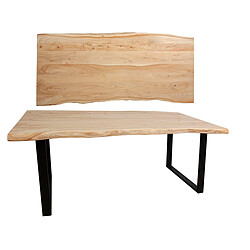 Table d'appoint Romimex Marron Noir Bois d'acacia 90 x 77 x 200 cm