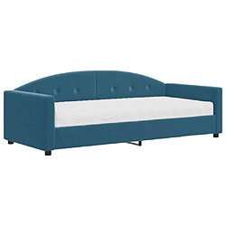 Maison Chic Lit de jour avec matelas, Lit de repos Lit d'invité pour Salon Chambre,Canapé-lit bleu 90x200 cm velours -MN63749