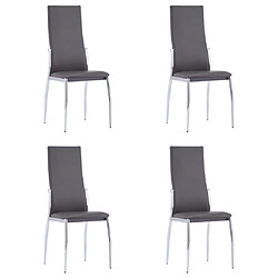 vidaXL Chaises à manger lot de 4 gris similicuir 