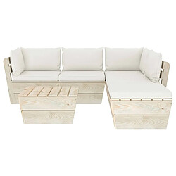 Avis Maison Chic Salon de jardin palette 6 pcs avec coussins - Table et chaises d'extérieur - Mobilier/Meubles de jardin Moderne épicéa imprégné -MN39503