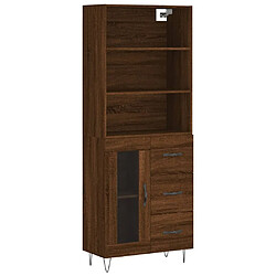 Maison Chic Buffet,Meuble de Rangement,commode pour salon,Cuisine Chêne marron 69,5x34x180 cm Bois d'ingénierie -MN32826