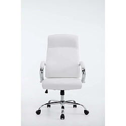 Decoshop26 Fauteuil de bureau jusqu'à 210 kg mécanisme de basculement en PVC blanc et métal chromé 10_0002389