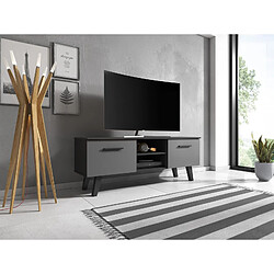 VIVALDI Meuble TV - NORD - 140 cm - noir / graphite - style scandinave