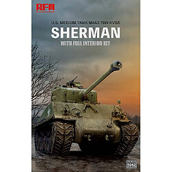 Rye Field Model Maquette Char M4a3 76w Hvss Sherman With Full Interior And Workable Track Links