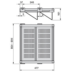 Range-chaussures Moka Emuca pour module 900 mm finition couleur moka