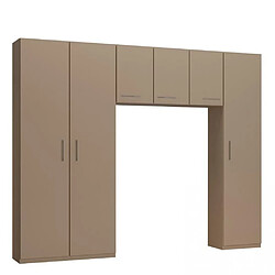 Inside 75 Ensemble de rangement pont 3 portes taupe mat largeur 280 cm