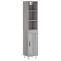 Maison Chic Buffet,Meuble de Rangement,commode pour salon,Cuisine Sonoma gris 34,5x34x180 cm Bois d'ingénierie -MN46674