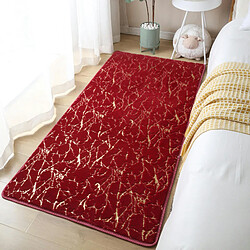 LUUCOZK Tapis à poils longs doux et moelleux pour chambre à coucher et salon-rouge-50 x 160cm