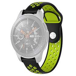 Wewoo Bracelet pour montre connectée Bande de double couleur Galaxy 46mm noir + vert 