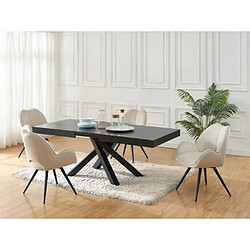 Vente-Unique Table à manger extensible 6 à 10 personnes en MDF et métal - Noir - CATONAV