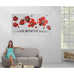 Acheter Mendler Tableau à l'huile, coquelicot, peint à la main à 100%, toile de décoration murale XL ~ 165x90cm