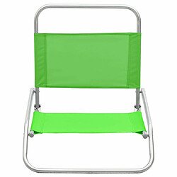 Avis Maison Chic Lot de 2 Chaises de plage pliables | Chaises Relax d'extérieur Vert Tissu -GKD98512