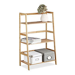 Relaxdays 10020287 Etagère sur pied Bambou Nature 22 x 57 x 91 cm 