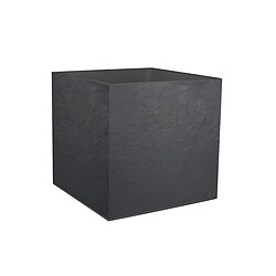 Jardinière carrée Volcania effet pierre 49,5 x 49,5 x 49,5 cm - 57 L - Gris anthracite - Eda