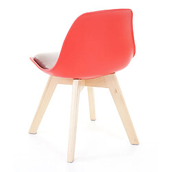 Mendler 2x chaise d'enfant HWC-E81, tabouret d'enfant, meuble d'enfant, design rétro 55x38x39cm ~ similicuir, rouge pas cher