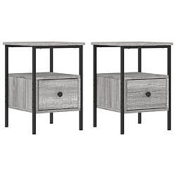 vidaXL Tables de chevet 2 pcs sonoma gris 34x36x50cm bois d'ingénierie