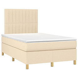 Avis Maison Chic Lit Adulte - Lit simple Lit à sommier tapissier avec matelas moelleux - Meuble de Chambre - Crème 120x200 cm Tissu -MN89240