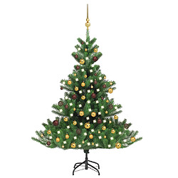 vidaXL Sapin de Noël artificiel Nordmann avec LED et boules Vert 120cm 