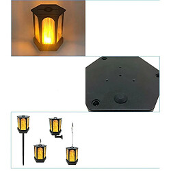 Justgreenbox Lumière de flamme hexagonale de lumière solaire 96LED pour le chemin de patio de jardin, Wall Option pas cher