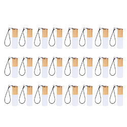 24 pièces rouleau de verre rechargeable huile essentielle bouteilles pendentif 5ml blanc