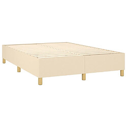 Acheter vidaXL Sommier à lattes de lit et matelas et LED Crème 140x190cm Tissu