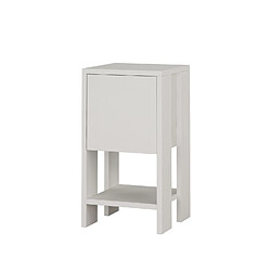 Toilinux Table de chevet 1 porte - L.30 cm - Blanc