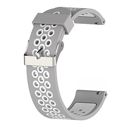 Wewoo Bracelet pour montre connectée Dragonne sport en silicone bicolore Xiaomi Huami Amazfit Bip Lite version 20 mm gris blanc