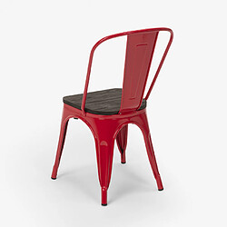 Acheter Ahd Amazing Home Design Chaises industrielles en bois et acier Tolix pour cuisine et bar Steel Wood, Couleur: Rouge